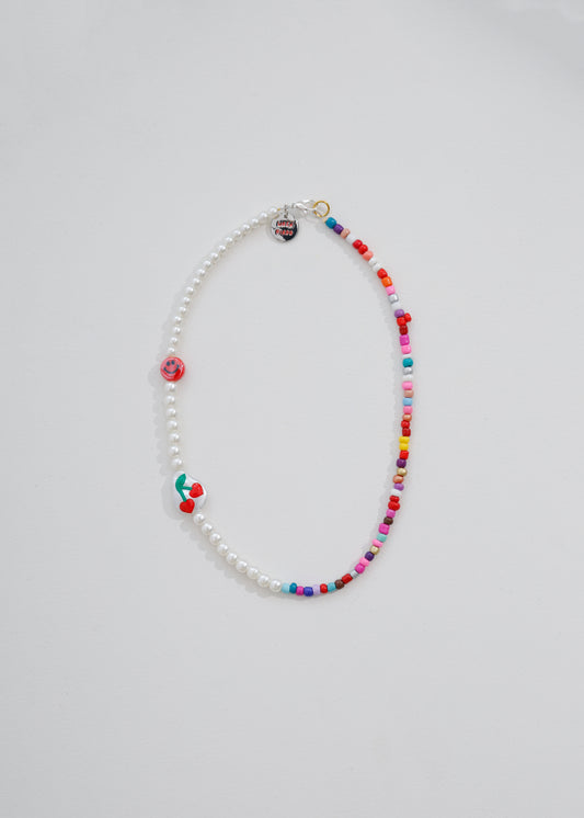 half rainbow half white necklace