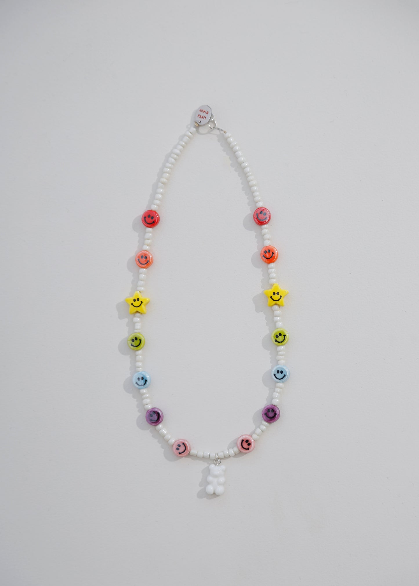 rainbow happy faces necklace