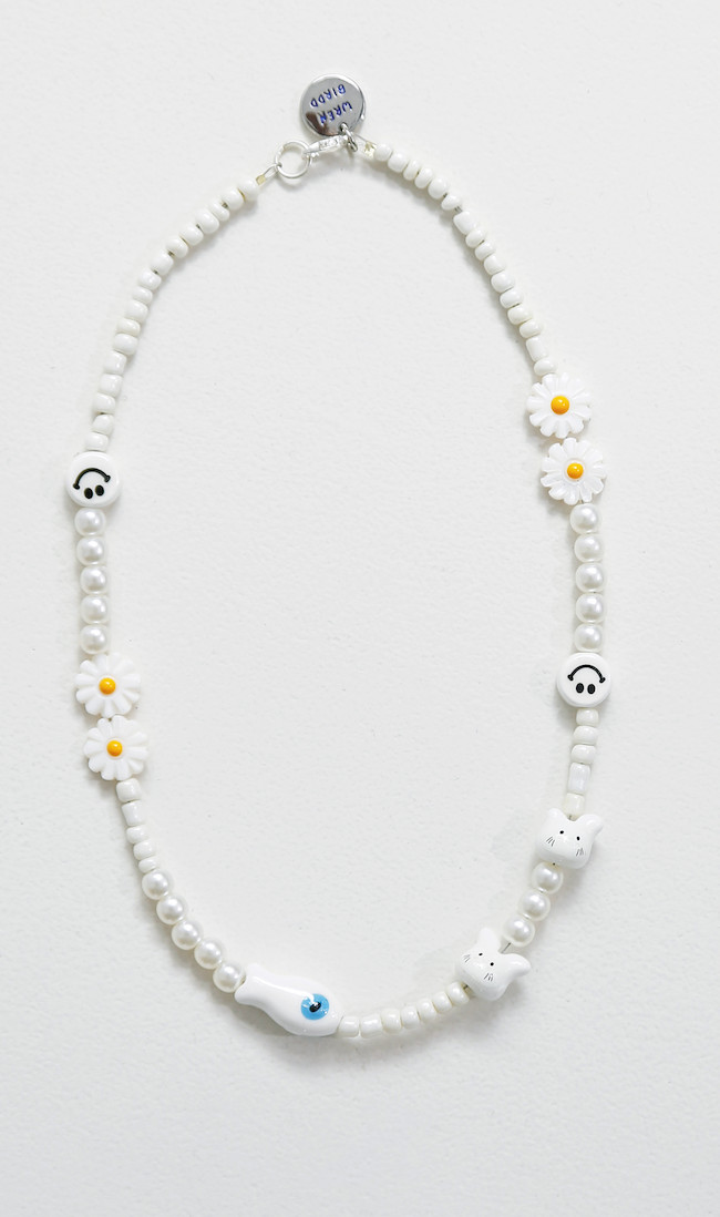 White Smiley Cat Necklace